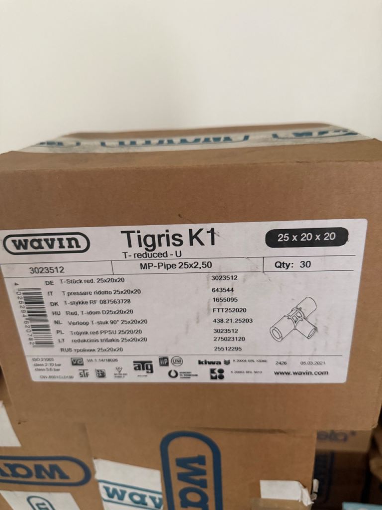 wavin tigris k1 25-20-20 pack of 5