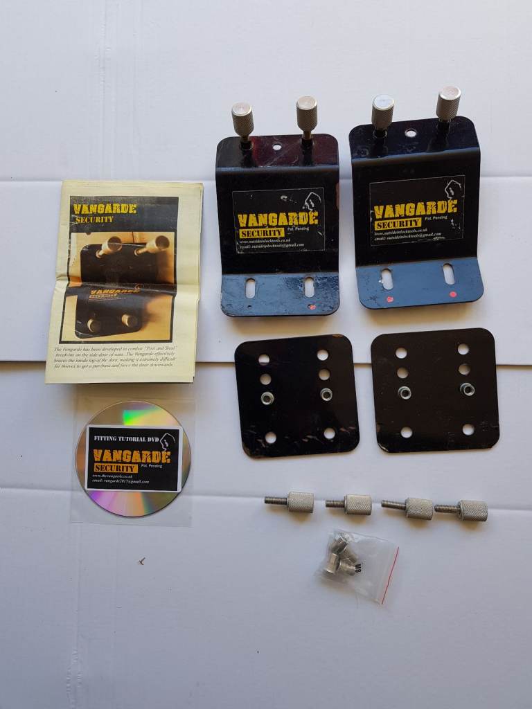 Vangarde security for side doors on vans Removable steel plates to prevent Peel and steel