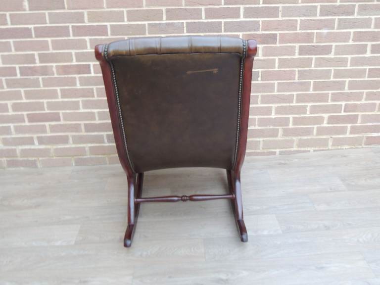 Whiskey Brown Chesterfield Rocking Chair (UK Delivery)