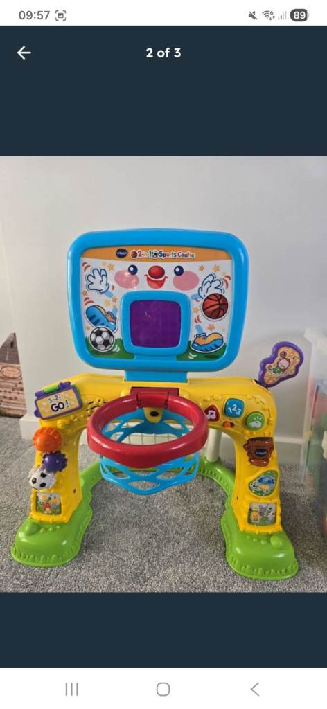 Vtech 2 in 1 sports centre football net and basketball - full working order