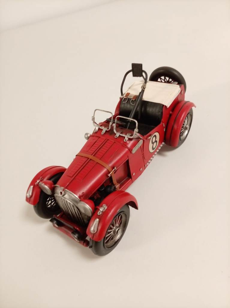 Vintage Style Red Racing Car Ornament – 31.5cm Retro Classic with Hood Strap 🏁