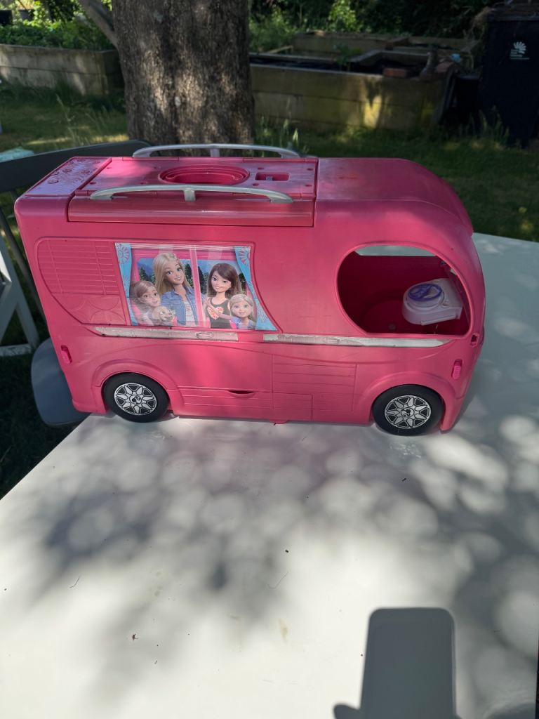 Barbie Camper Van – Pink, Good Condition