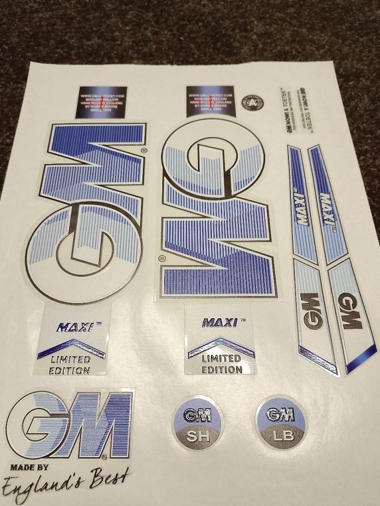 GM MAXI Limited Edition Cricket Bat Stickers – NEW