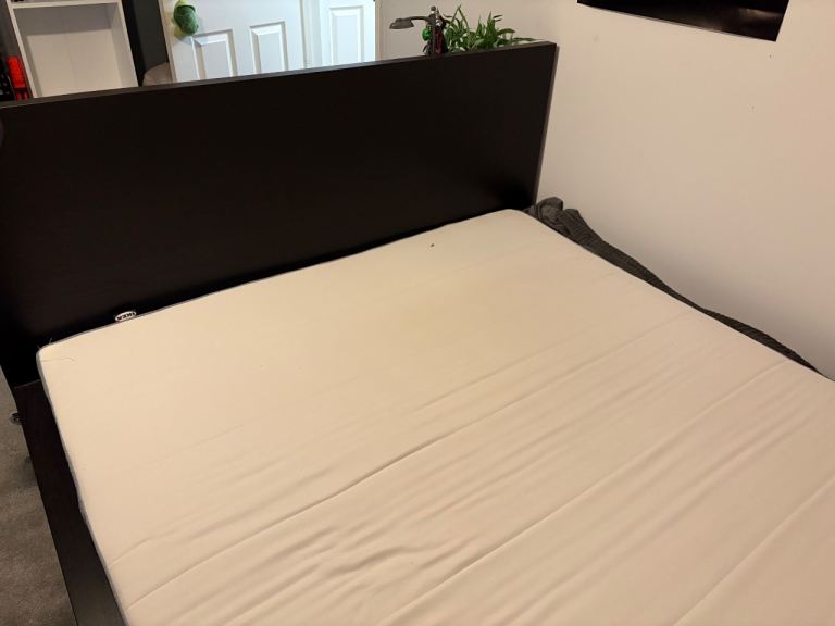 King Size Bed & Mattress (Ikea Malm) 