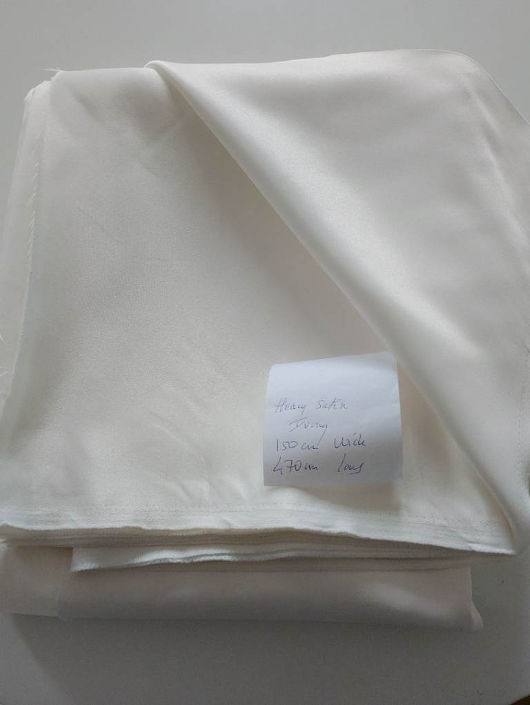 Satin back dupion. Ivory fabric remnant