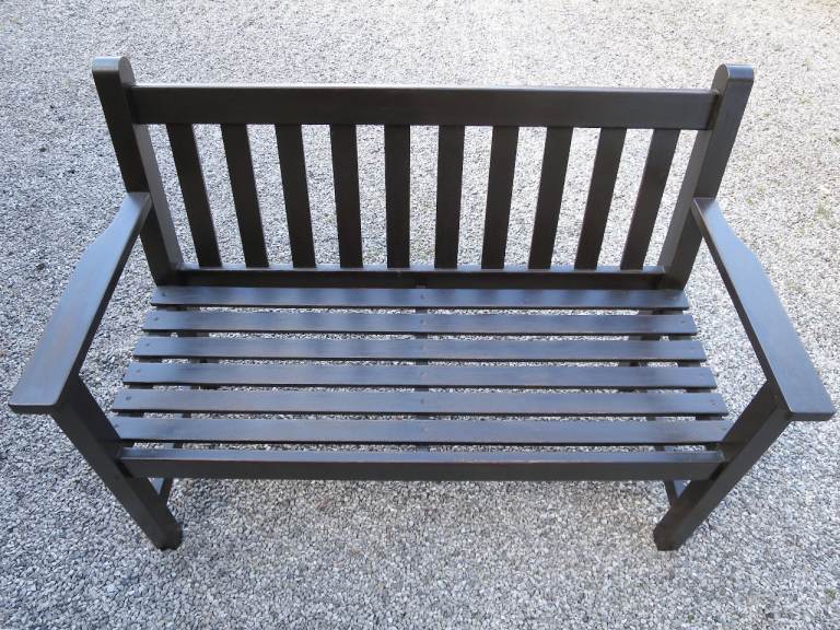 Garden bench seat teak by Barton Tyrie c.1980 1.2m wide