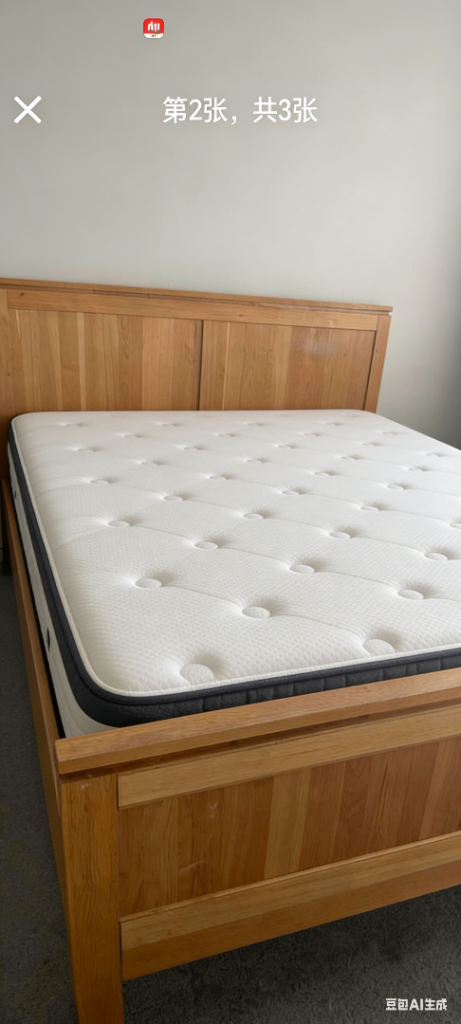 Solid oak king-size bed