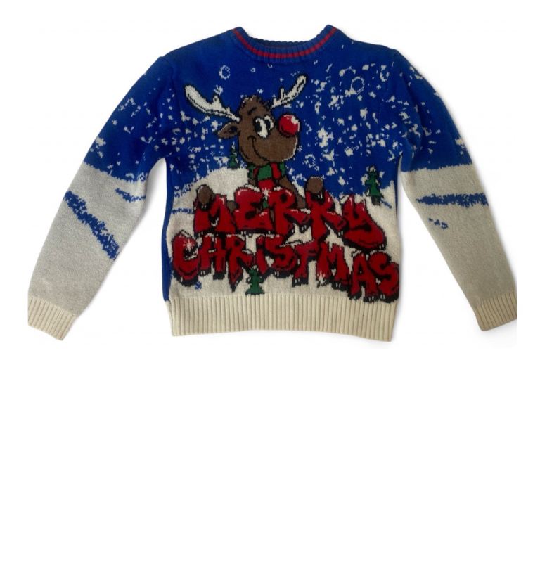 Kids Christmas Jumper with Reindeer Design