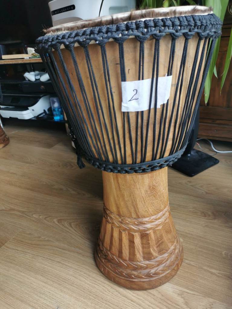 Large Ghanaian Djembe Drum (12" Head) + Free djembe bag