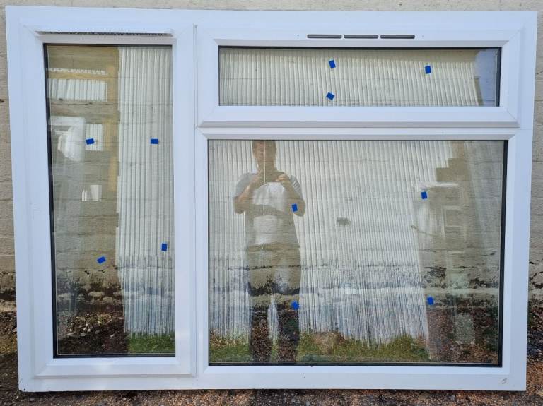 New UPVC Double Glazed White Window 1795mm W x 1325mm H Clear Glass #219