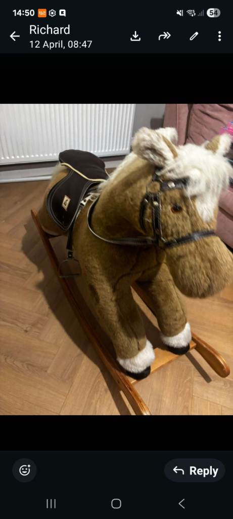 Traditional Rocking Horse – Good Condition, Wooden Base