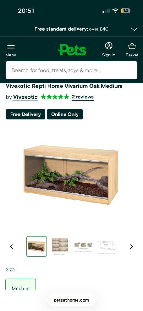 Vivexotic Repti Home Vivarium Oak Medium