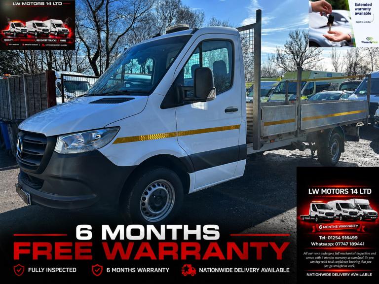 MERCEDES BENZ SPRINTER 315 CDI RWD L3H1 LWB 14FT ALLOY DROPSIDER 2021 21 REG