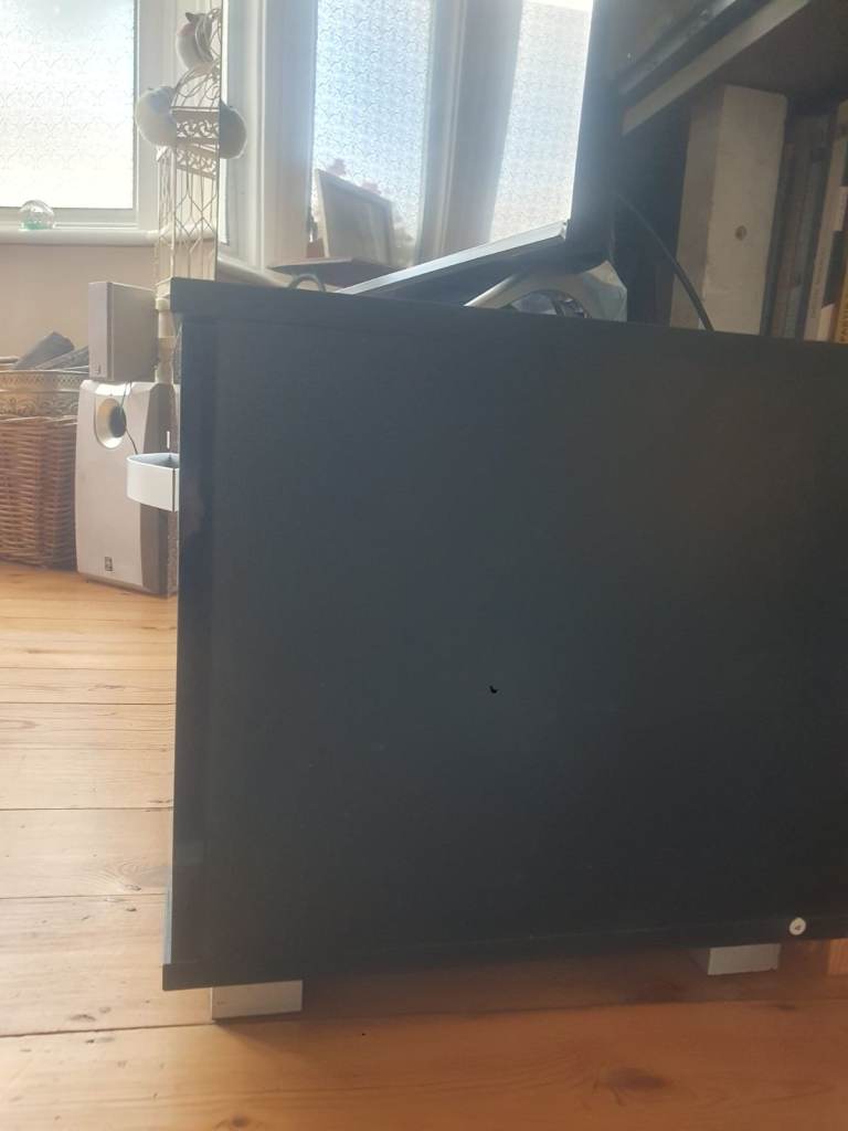 Black Gloss TV Unit with Storage