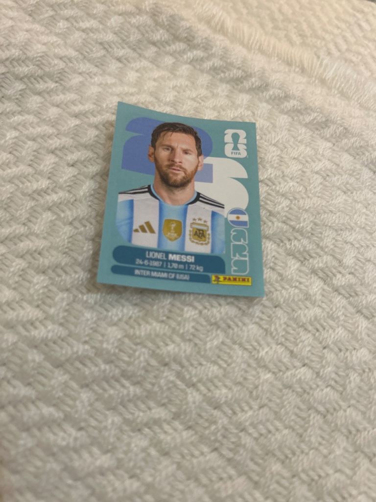 Lionel Messi 2026 Panini FIFA World Cup Official Base Sticker – Mint Condition
