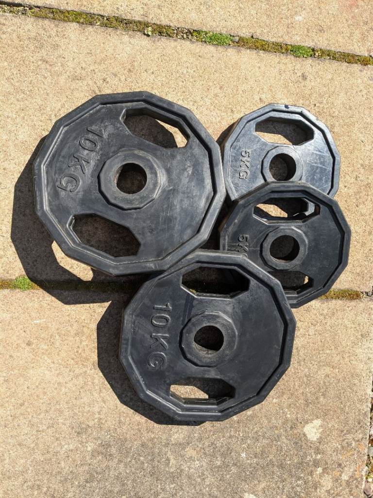 Olympic tri grip rubber coated plates