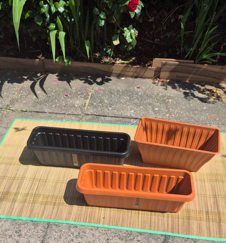 TML 60cm Garden Planter Trough Bundle (3 Pieces) - Great Condition
