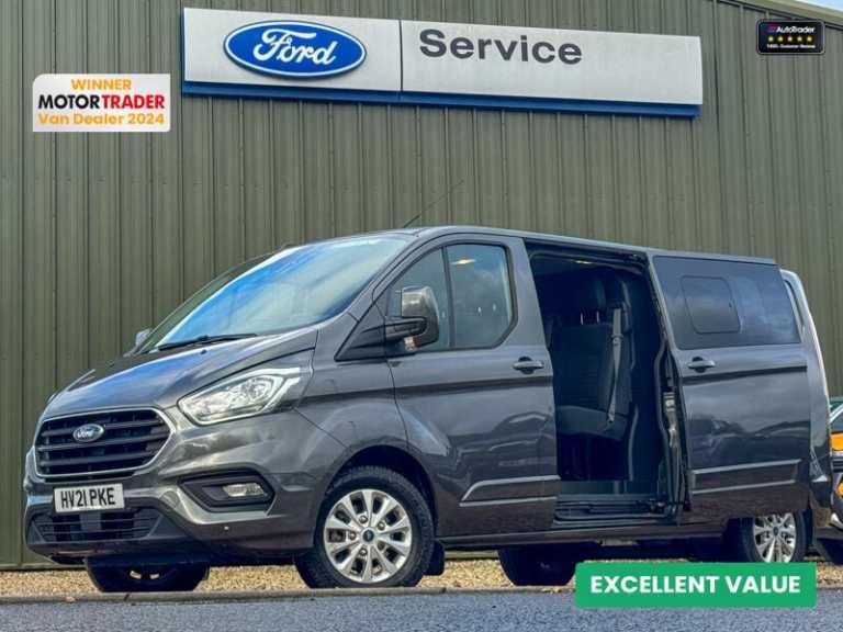 2021 Ford Transit Custom Crew Cab LWB L2H1 Limited 320 AirCon Alloys Cruise Sensors EURO 6 Crew V...
