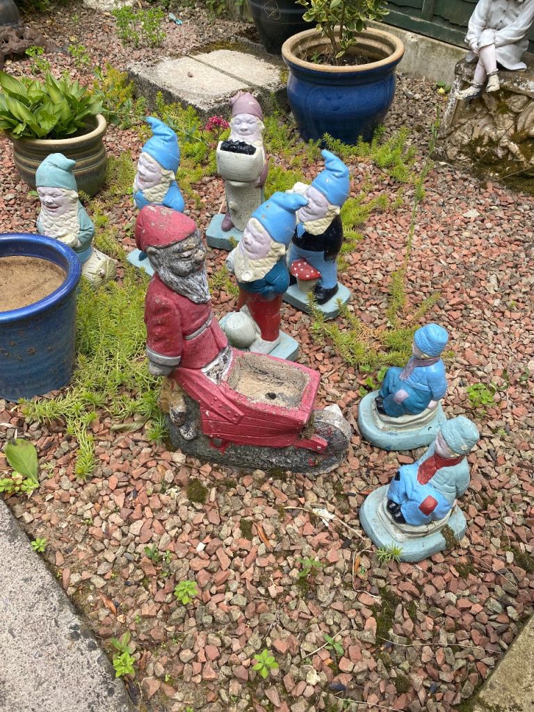 Set of 7 Garden Gnome Ornaments  FREE