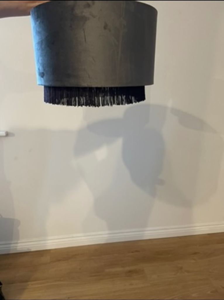 Next grey tassel lamp shade 