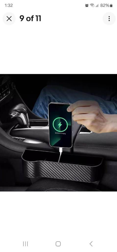 2Pcs carbon fibre effect Car Seat Gap Catcher Filler Storage Box Bottle Pocket Holder