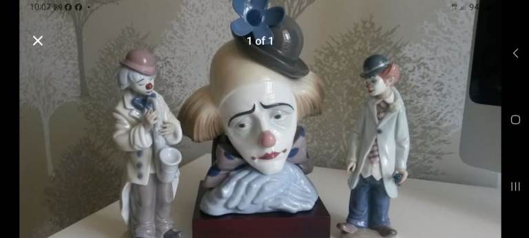 LLADRO Clowns head and figurines - All in new condition with original box's 