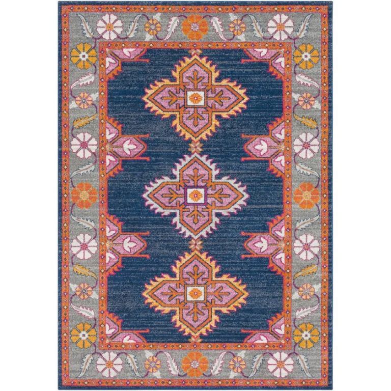Luxuries Ellington Vintage Oriental Boho Navy/Gray Rug by Surya/Livabliss- Brand New