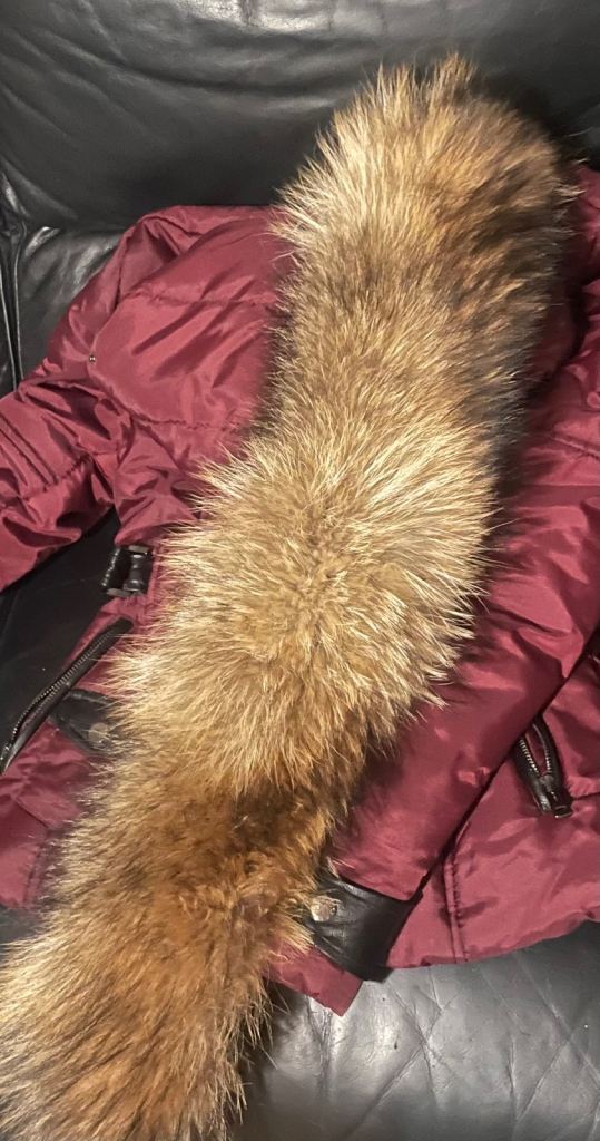 Women’s jayloucy coat size 12, detachable fur hood 