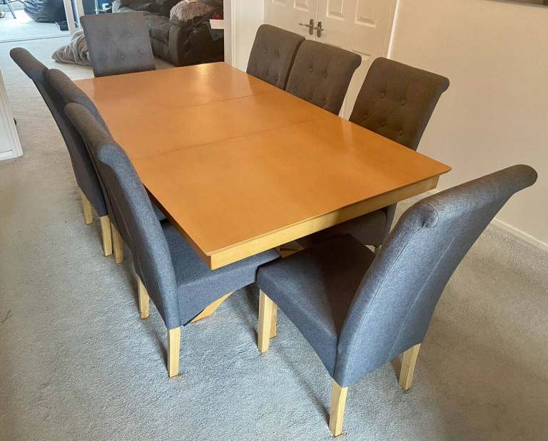 ANTIQUE FRENCH FARMHOUSE SOLID OAK PLANK-TOP 8 SEATER DINING TABLE ,GREAT PRE-LOVED CONDITION