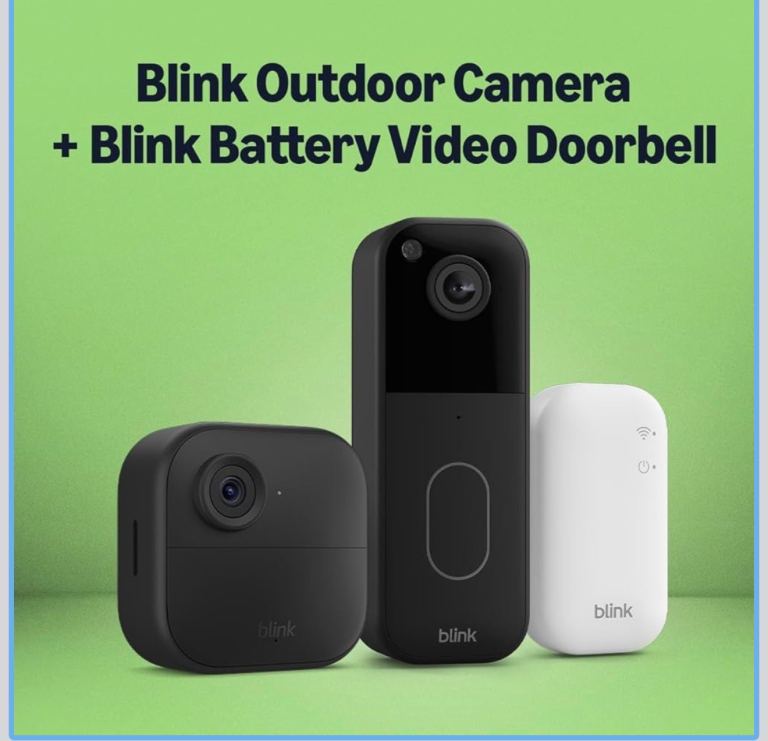 Blink outdoor wireless security camera, sync module and video doorbell brand new