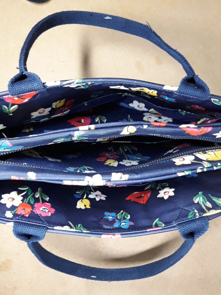 Cath Kidston bag, blue, Floral print