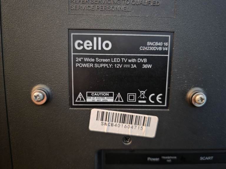 Cello 24 inch 12 volt led hd tv caravan or motorhome