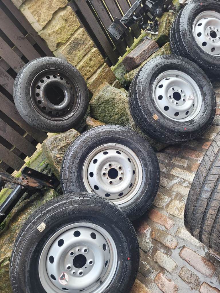 4x Boxer Relay or Ducato 225 75 16c wheels and tyres as new with Conti matching tyres
