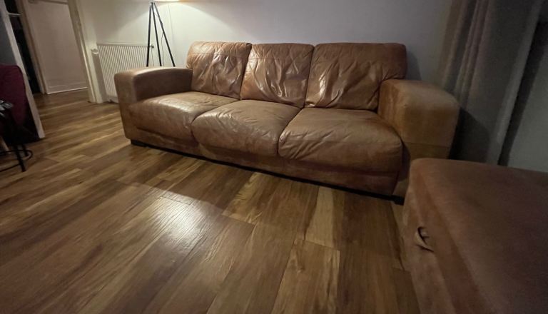 Lovely Comfy Brown Leather Sofa 