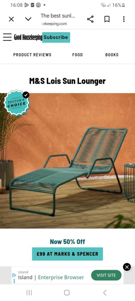 New Grey Metal Lois Marks and Spencer Sun Loungers (.2)- Unused, Still Wrapped