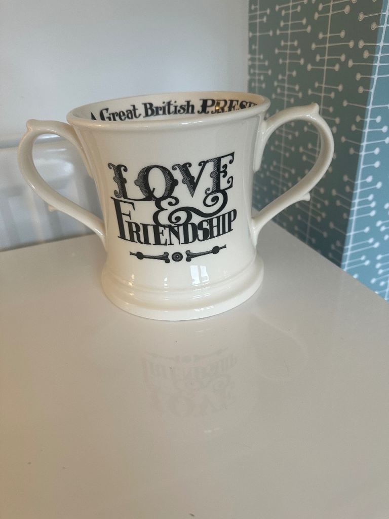 Rare EMMA BRIDGEWATER LOVE & FRIENDSHIP Double Handled Loving Cup/Vase - Brand New