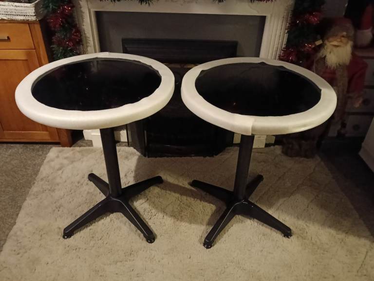 Round table suitable for indoor or outdoor use ( two available)