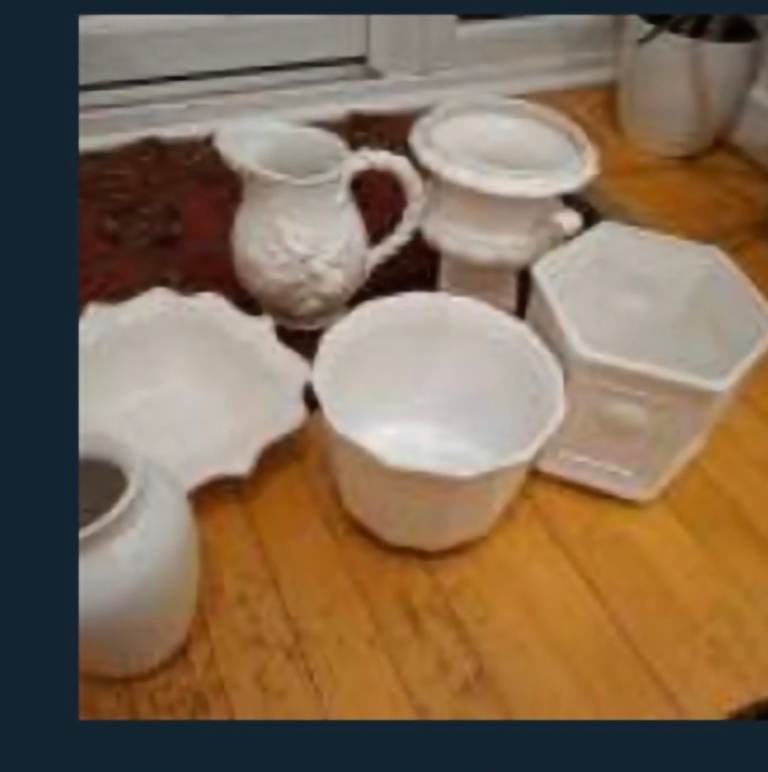 Free white flower pots and jugs 