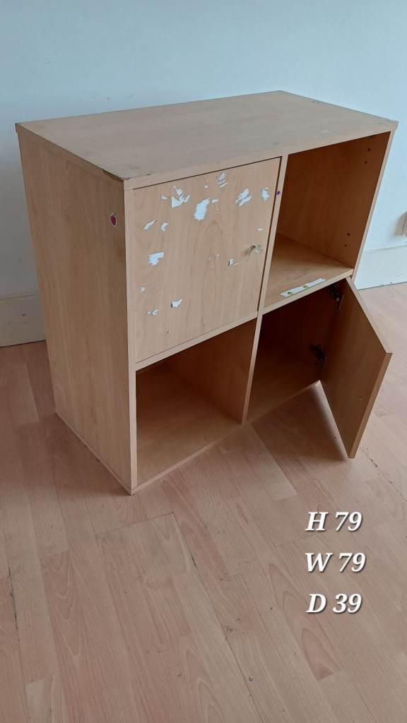 Wooden Storage Unit with Doors – Fair Condition