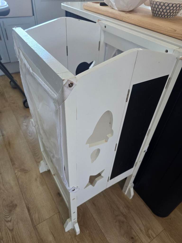 White Wooden Toddler Tower - Good Condition