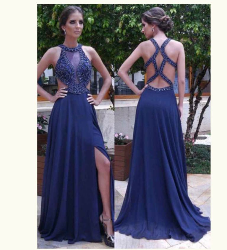 Chiffon Long/Floor-Length A-Line/Princess Full/Bateau Zipper Up At Side Prom Dress 