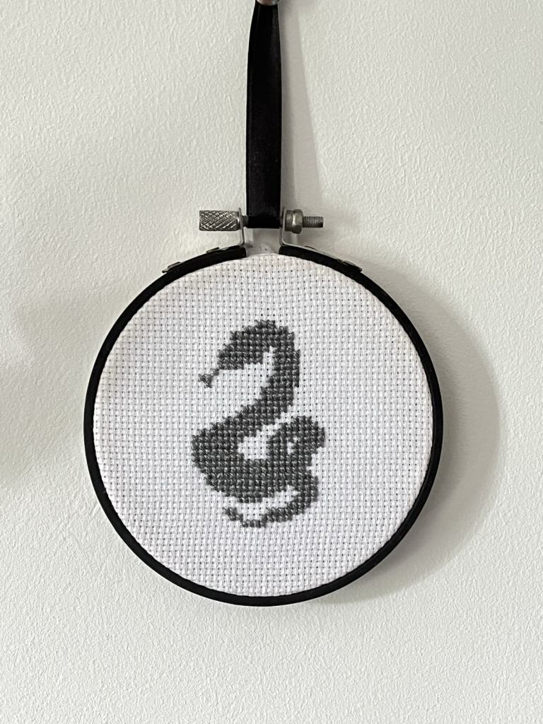 Grey Snake cross stitch 