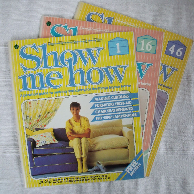 3 vintage 1984/5 'Show Me How' magazines (DIY, craft, etc)-curtains,lampshades,maintenance.£2.50 lot