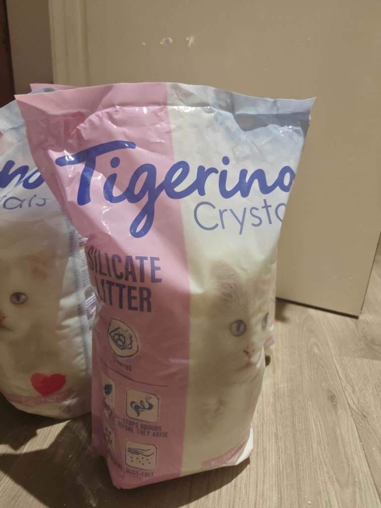 4 x Tigerino crystal cat litter - W3