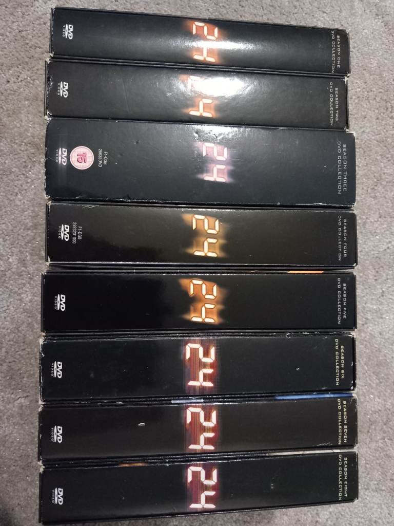 All 8 seasons of 24 DVDs for £3  Buyer to collect.  If advert is live then item is still available