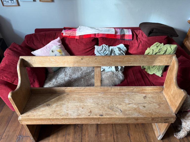 Victorian pitch pine church pew