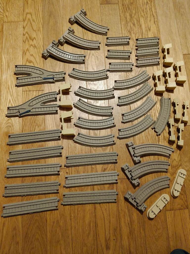 image for 46 Pieces Bundle Thomas the Tank Engine & Friends Trackmaster Beige Track Fisher-Price