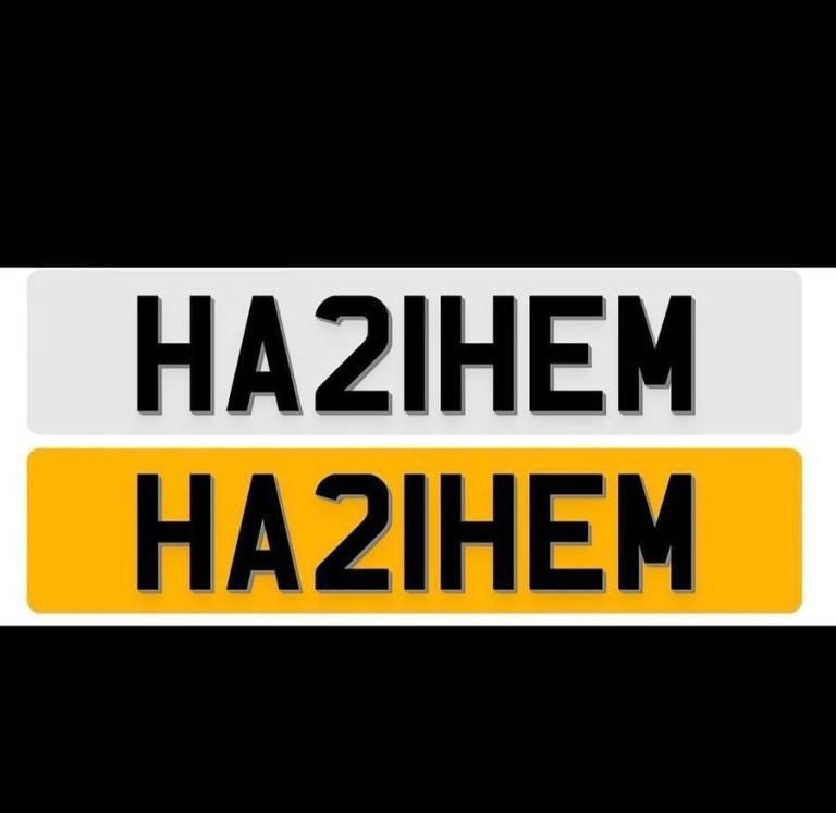 Hashim dvla ready number plate