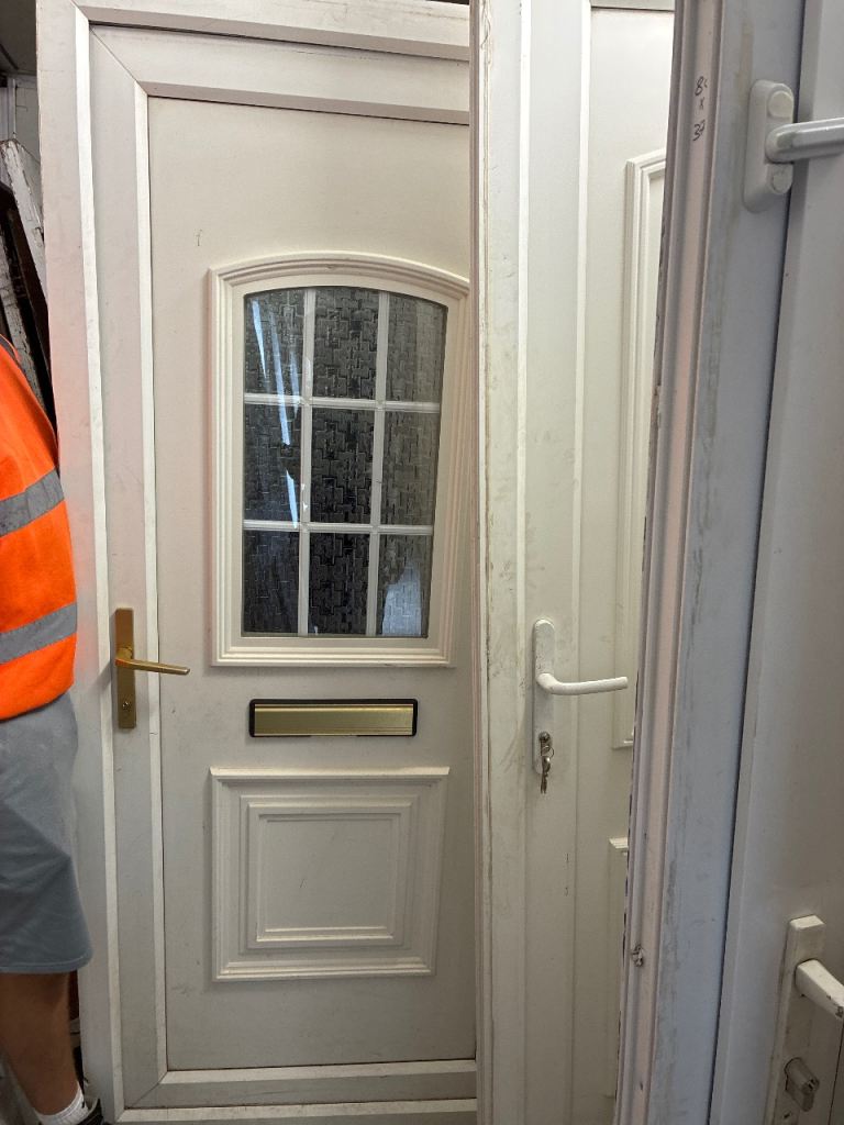 White PVC Door with Frame, Lock & Keys – 80" x 36"