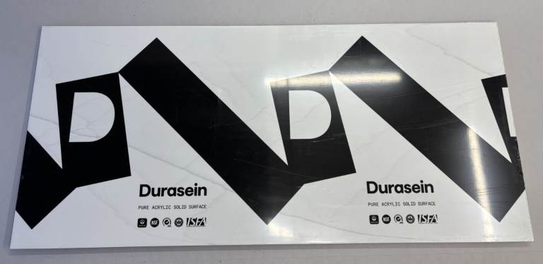 Durasein acrylic Blanca Carrera PAW091 worktop offcut 12mm x 760mm x 1650mm